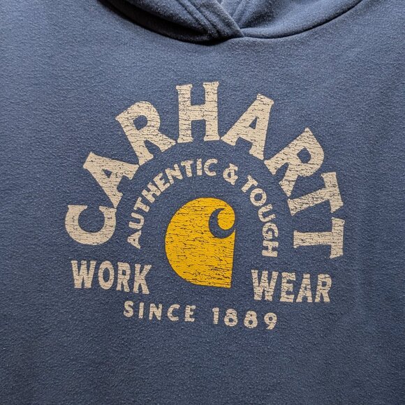 Carhartt Hoodie with Logo Navy Size Large (14-16) - Picture 7 of 12